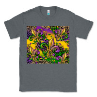 Charcoal Heather mardi gras fleur de lis Classic Tee - CowGirlArtShop
