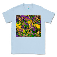 Dusty Blue mardi gras fleur de lis Classic Tee - CowGirlArtShop