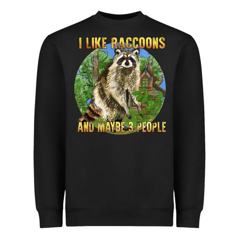 I Like Raccoons And 3 People Heavyweight Sweatshirt by BarkalooDesign | Teevron