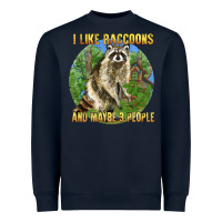 Navy i like raccoons and 3 people Heavyweight Sweatshirt - BarkalooDesign