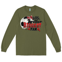 Army Green little brother biggest fan soccer Long Sleeve Tee - FaDigitalArtStudio