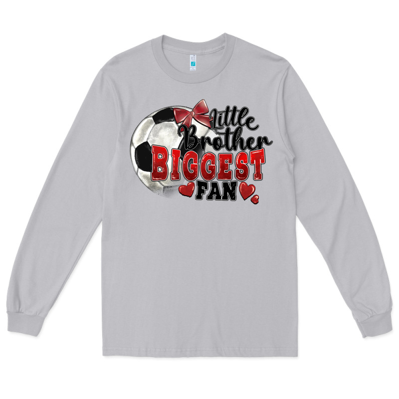 Little Brother Biggest Fan Soccer Long Sleeve Tee by FaDigitalArtStudio | Teevron