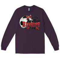Plum little brother biggest fan soccer Long Sleeve Tee - FaDigitalArtStudio