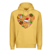 Antique Gold love Christmas  heart Premium Hoodie - CowhideDigitalArt