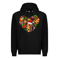 Black love Christmas  heart Premium Hoodie - CowhideDigitalArt