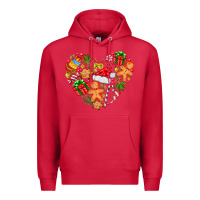 Cardinal love Christmas  heart Premium Hoodie - CowhideDigitalArt