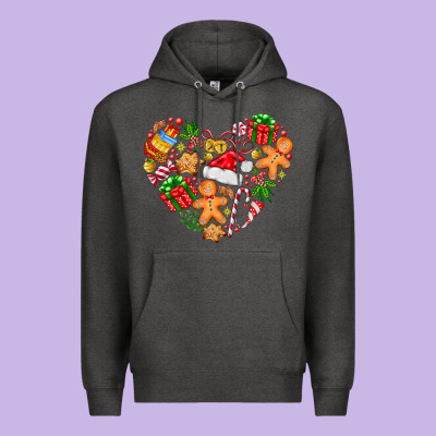 Love Christmas  Heart Premium Hoodie Designed By Cowhidedigitalart