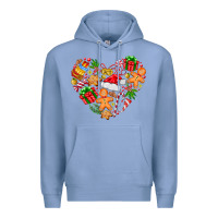 Colony Blue love Christmas  heart Premium Hoodie - CowhideDigitalArt