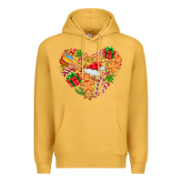 Mustard love Christmas  heart Premium Hoodie - CowhideDigitalArt