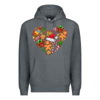 Rock love Christmas  heart Premium Hoodie - CowhideDigitalArt