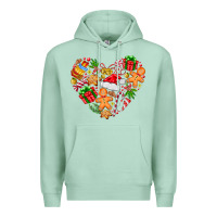 Seafoam love Christmas  heart Premium Hoodie - CowhideDigitalArt