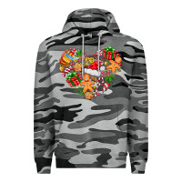Slate Camo love Christmas  heart Premium Hoodie - CowhideDigitalArt