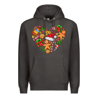 Smoke love Christmas  heart Premium Hoodie - CowhideDigitalArt