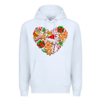 White love Christmas  heart Premium Hoodie - CowhideDigitalArt