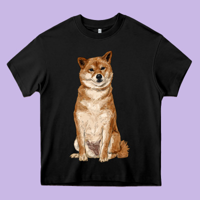 Shiba Inu Heavy Core Tee Designed By Ranaportraitstore