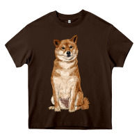 Chocolate Brown shiba inu Heavy Core Tee - RanaPortraitStore
