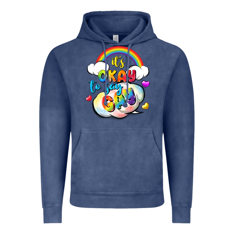 Its Okay To Say Gay Pride Vintage Hoodie by FaDigitalArtStudio | Teevron