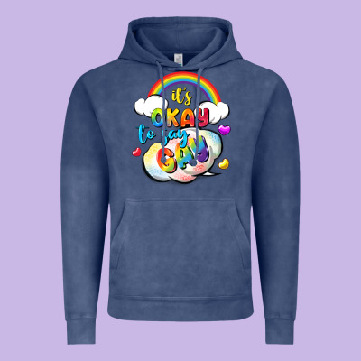 Its Okay To Say Gay Pride Vintage Hoodie Designed By Fadigitalartstudio