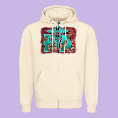 Physician Medical Symbol Assistant Nurse Background Zipper Hoodie Designed By Barkaloodesign