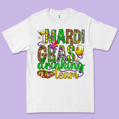 Mardi Gras Drinking Team Premium Tee Designed By Howdyjamesfarm