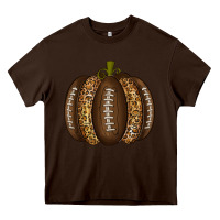 Chocolate Brown American Football Pumpkin Heavy Core Tee - texasbilliewilder