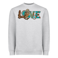 Heather Grey owl love Heavyweight Sweatshirt - BarkalooDesign