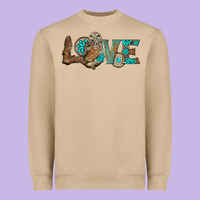 Owl Love Heavyweight Sweatshirt Designed By Barkaloodesign