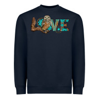 Navy owl love Heavyweight Sweatshirt - BarkalooDesign