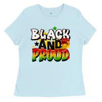 Baby Blue black and proud Ladies Tee - CowGirlArtShop