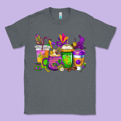 Mardi Gras Coffee Cups Cowgirl Classic Tee Designed By Cowgirlartshop