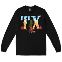 Black texas cactus Long Sleeve Tee - RanaPortraitStore