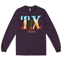 Plum texas cactus Long Sleeve Tee - RanaPortraitStore