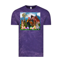 Cloud Purple Farm animals 20oz Vintage Tee - OliviaCreatesArt