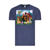 Vintage Denim Farm animals 20oz Vintage Tee - OliviaCreatesArt