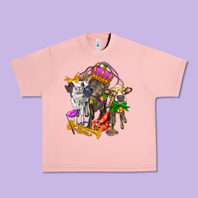 Little Cows And Mardi Gras Party Olivia Urban Heavy Tee Designed By Oliviacreatesart