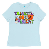 Baby Blue trick or treat Ladies Tee - CowGirlArtShop