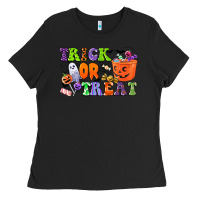 Black trick or treat Ladies Tee - CowGirlArtShop