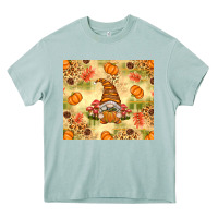 Arona Fall Pumpkins and Gnome with Leopard Heavy Core Tee - texasbilliewilder