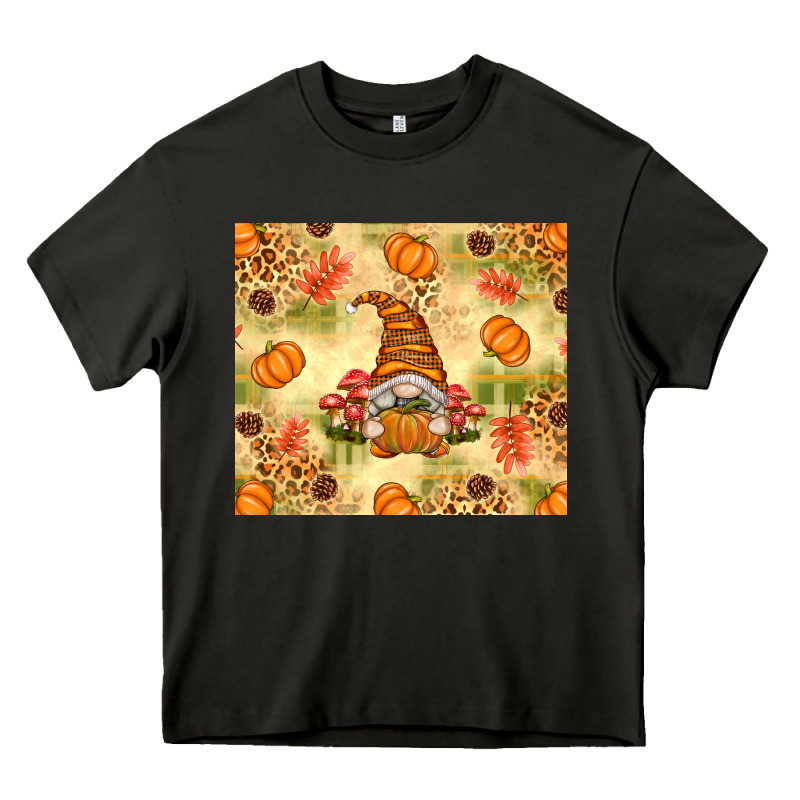 Fall Pumpkins And Gnome With Leopard Heavy Core Tee by texasbilliewilder | Teevron