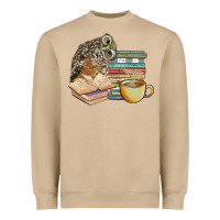 Mushroom owl and books Heavyweight Sweatshirt - BarkalooDesign