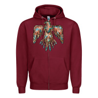 Burgundy thunderbird leopard leather Zipper Hoodie - BarkalooDesign