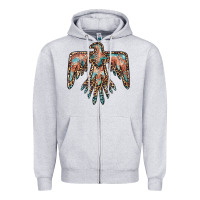 Heather Grey thunderbird leopard leather Zipper Hoodie - BarkalooDesign