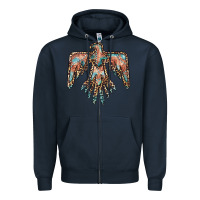 Navy thunderbird leopard leather Zipper Hoodie - BarkalooDesign