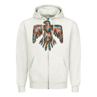 Oatmeal Heather thunderbird leopard leather Zipper Hoodie - BarkalooDesign