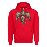 Red thunderbird leopard leather Zipper Hoodie - BarkalooDesign
