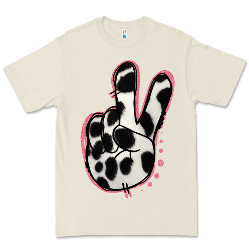 Black White Dalmatian Peace Sign Premium Tee by Jasminsmagicworld | Teevron
