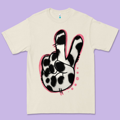 Black White Dalmatian Peace Sign Premium Tee Designed By Jasminsmagicworld