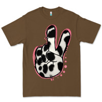 Cacao Black White Dalmatian Peace Sign Premium Tee - Jasminsmagicworld