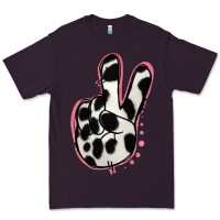 Plum Black White Dalmatian Peace Sign Premium Tee - Jasminsmagicworld