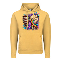 Vintage Mustard LGBTQ+ and American flag Vintage Hoodie - FaDigitalArtStudio
